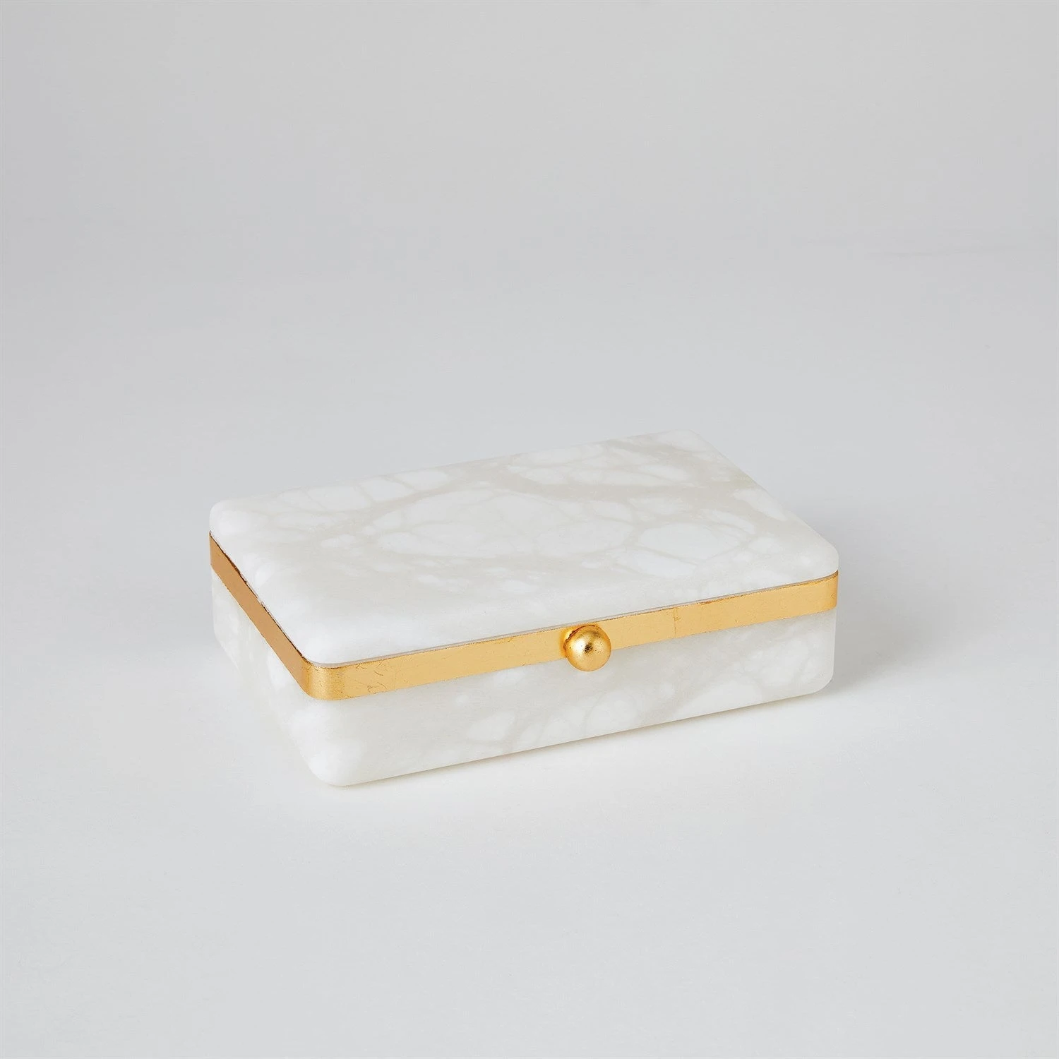 Global Views Gold Band Swivel Alabaster Box 3 Global Views Gold Band Swivel Alabaster Box - Image 3