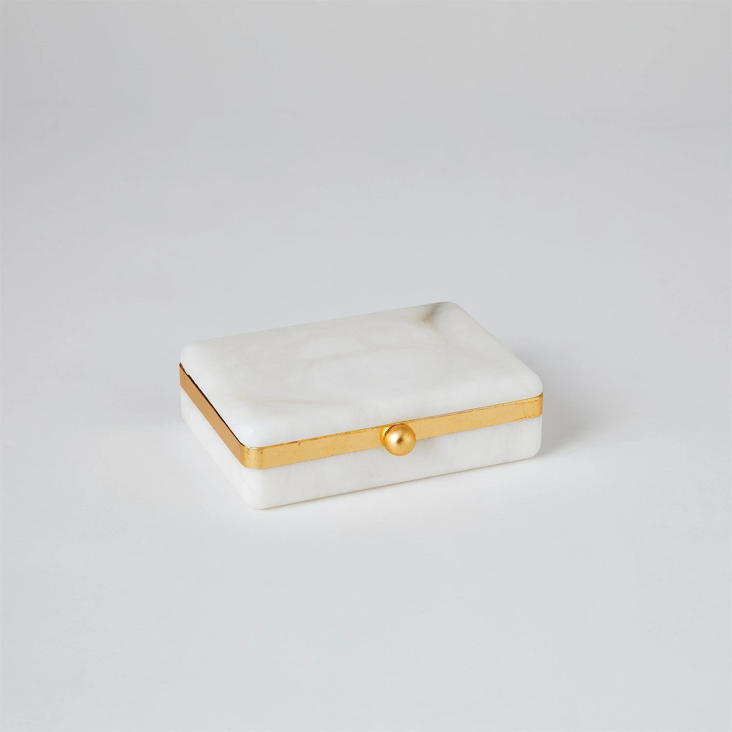 Global Views Gold Band Swivel Alabaster Box 4 Global Views Gold Band Swivel Alabaster Box - Image 4