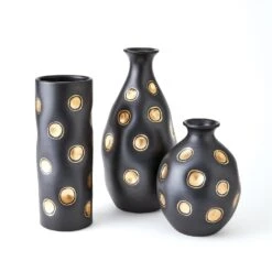 Global Views Dimples Vase - Black -Grayson-Living 71910
