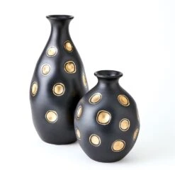 Global Views Dimples Vase - Black -Grayson-Living 71911