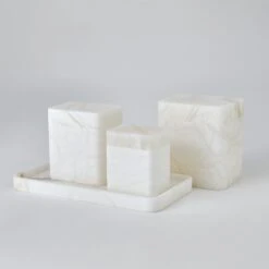 Global Views Raggio Alabaster Box - White 28 Global Views Raggio Alabaster Box - White -Grayson-Living 72043