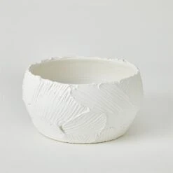 Global Views Chip Bowl & Vases - Matte White -Grayson-Living 72128