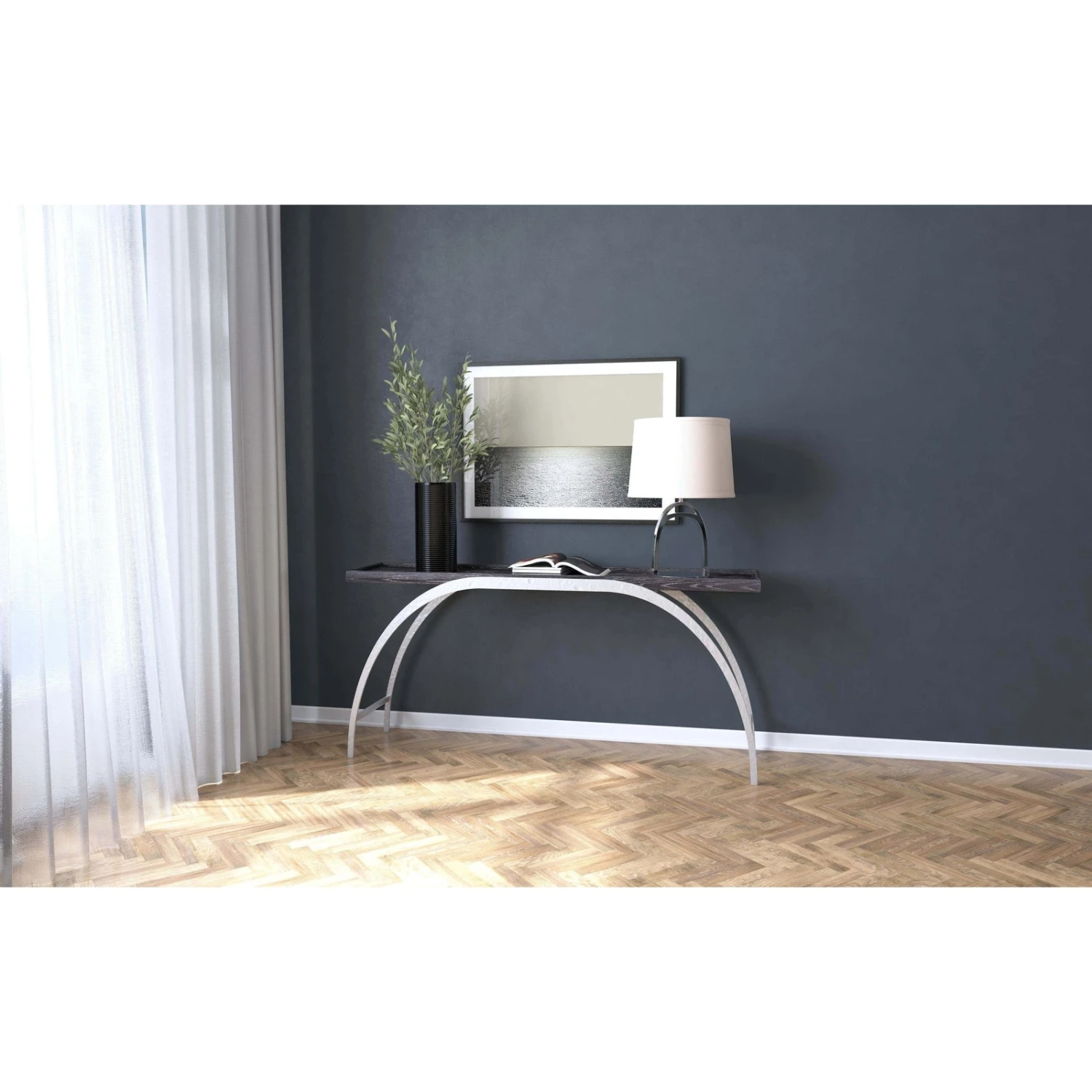 Hooker Furniture Commerce & Market Metal And Wood Console Table MDP 2 Hooker Furniture Commerce & Market Metal And Wood Console Table MDP - Image 2