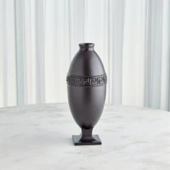 Global Views Greek Key Vase & Bowl - Black -Grayson-Living 72725