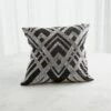 Global Views Woven Lines Pillow - Black/Silver DSC