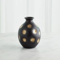 Global Views Dimples Vase - Black -Grayson-Living 73439