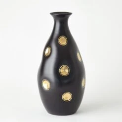 Global Views Dimples Vase - Black -Grayson-Living 73579
