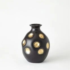 Global Views Dimples Vase - Black -Grayson-Living 73581