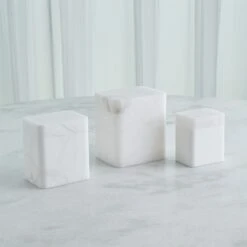 Global Views Raggio Alabaster Box - White 25 Global Views Raggio Alabaster Box - White -Grayson-Living 73723