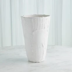 Global Views Chip Bowl & Vases - Matte White -Grayson-Living 73868