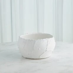 Global Views Chip Bowl & Vases - Matte White -Grayson-Living 73871
