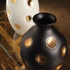 Global Views Dimples Vase - Black -Grayson-Living 74736