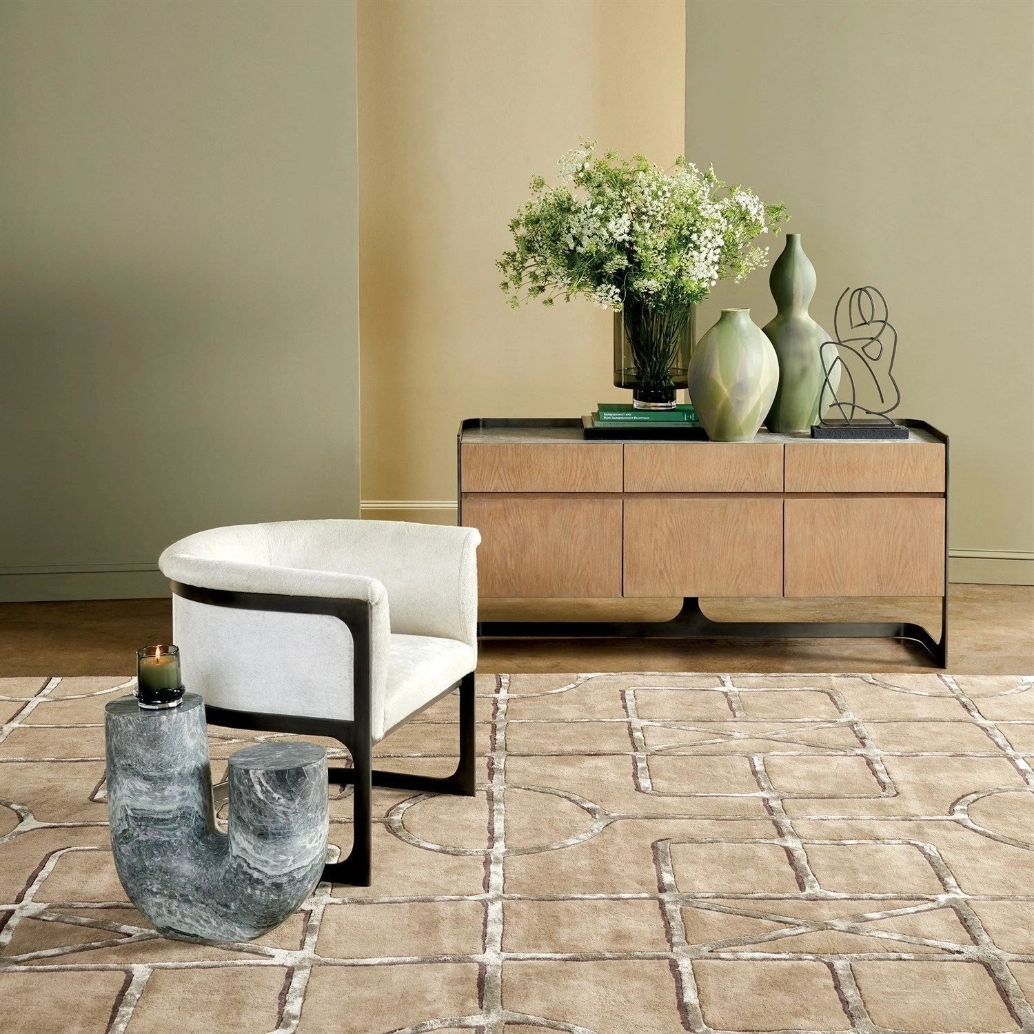 Global Views Helios Vase - Washed Green 2 Global Views Helios Vase - Washed Green - Image 2