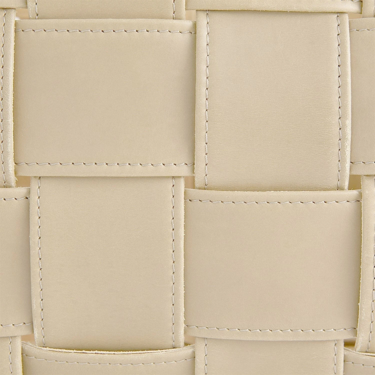 Global Views Soft Woven Leather Basket - Beige 5 Global Views Soft Woven Leather Basket - Beige - Image 5