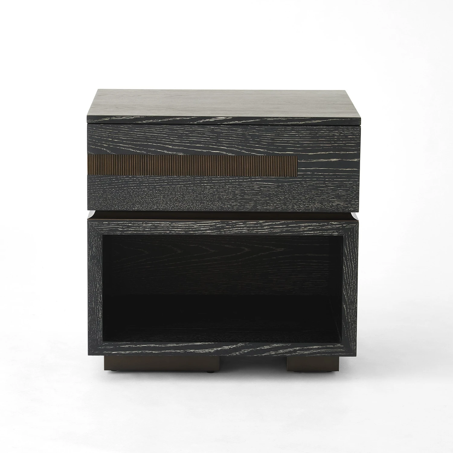 Global Views Brazil Bedside Chest-Left-Black Cerused Oak 1 Global Views Brazil Bedside Chest-Left-Black Cerused Oak