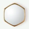 Global Views Hexagon Mirror-Gold