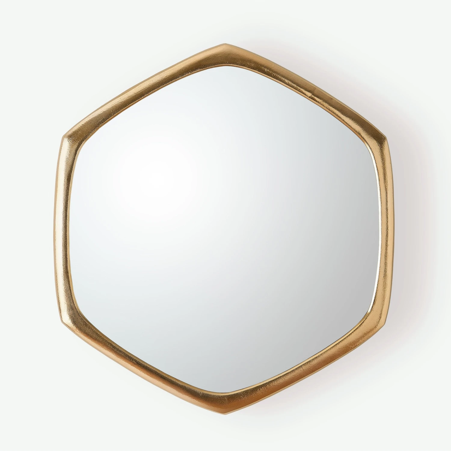 Global Views Hexagon Mirror-Gold 1 Global Views Hexagon Mirror-Gold