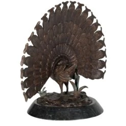 Maitland Smith Puffed Peacock Sculpture 5 Maitland Smith Puffed Peacock Sculpture -Grayson-Living 89 1819 back hires