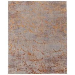 Feizy Pryor 39NEF Modern Abstract In Gold/Brown/Gray
