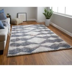 Feizy Mynka 39IFF Transitional Diamond In Tan/Ivory/Blue -Grayson-Living 9a4655e83bf3273399a49e7397980fa6ed210db8