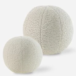 Uttermost Capra Ball Sheepskin Pillows - Set Of 2