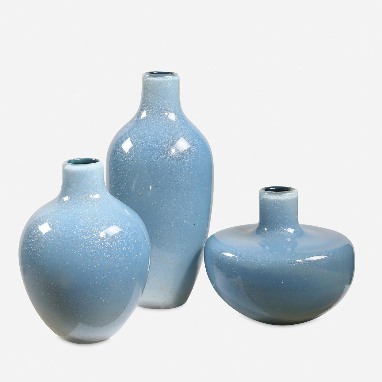 Uttermost Celestial Frost Blue Vases - Set Of 3 1 Uttermost Celestial Frost Blue Vases - Set Of 3