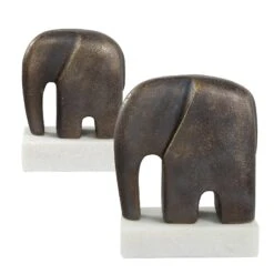 Uttermost Timeless Tusk Bronze Sculptures - Set Of 2