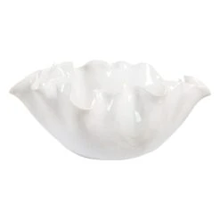 Uttermost Ruffle White Bloom Bowl 8 Uttermost Ruffle White Bloom Bowl -Grayson-Living ACC 104576 18184 A1 ANGLE