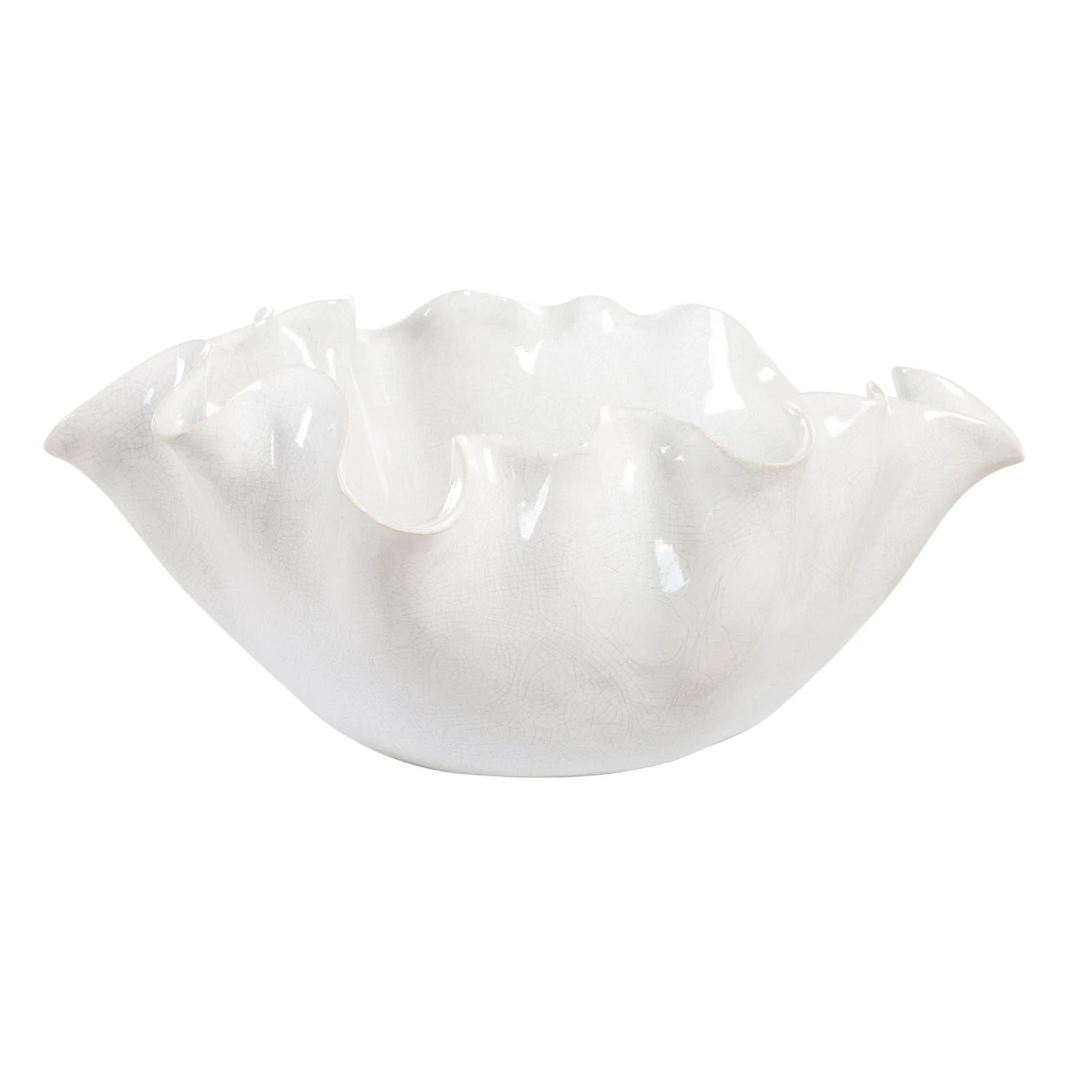 Uttermost Ruffle White Bloom Bowl 4 Uttermost Ruffle White Bloom Bowl - Image 4