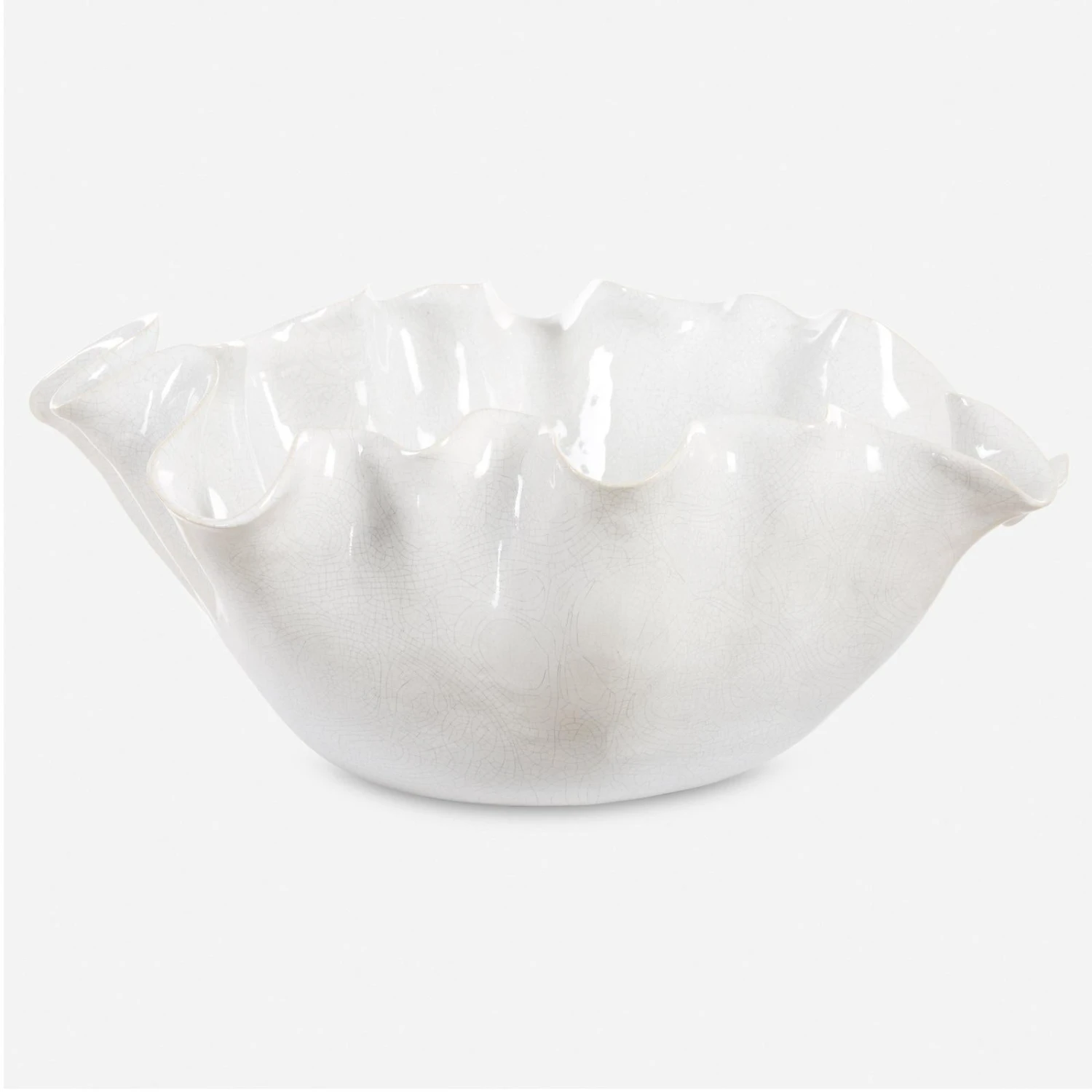 Uttermost Ruffle White Bloom Bowl 1 Uttermost Ruffle White Bloom Bowl