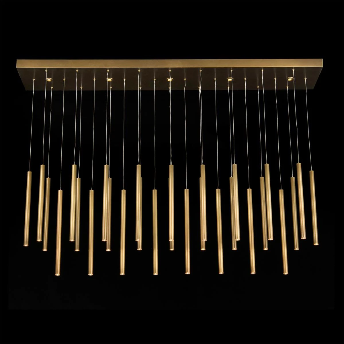 John Richard Hans Horizontal Thirty-Five-Light Brass Chandelier 1 John Richard Hans Horizontal Thirty-Five-Light Brass Chandelier