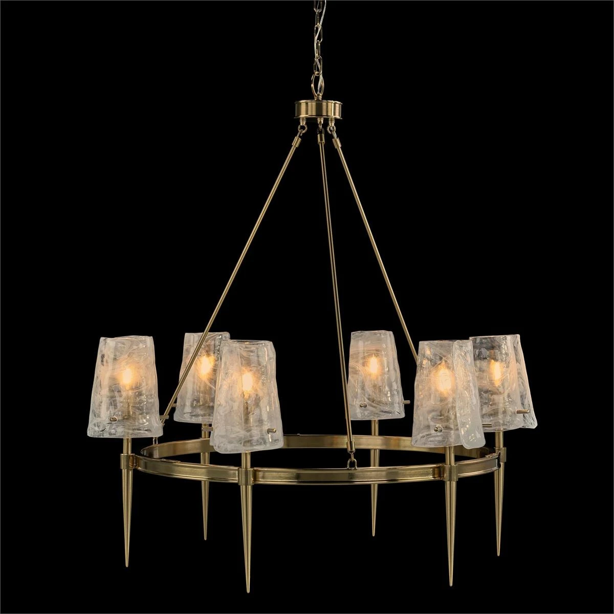 John Richard Coffee Bronze Torch Six-Light Chandelier 1 John Richard Coffee Bronze Torch Six-Light Chandelier