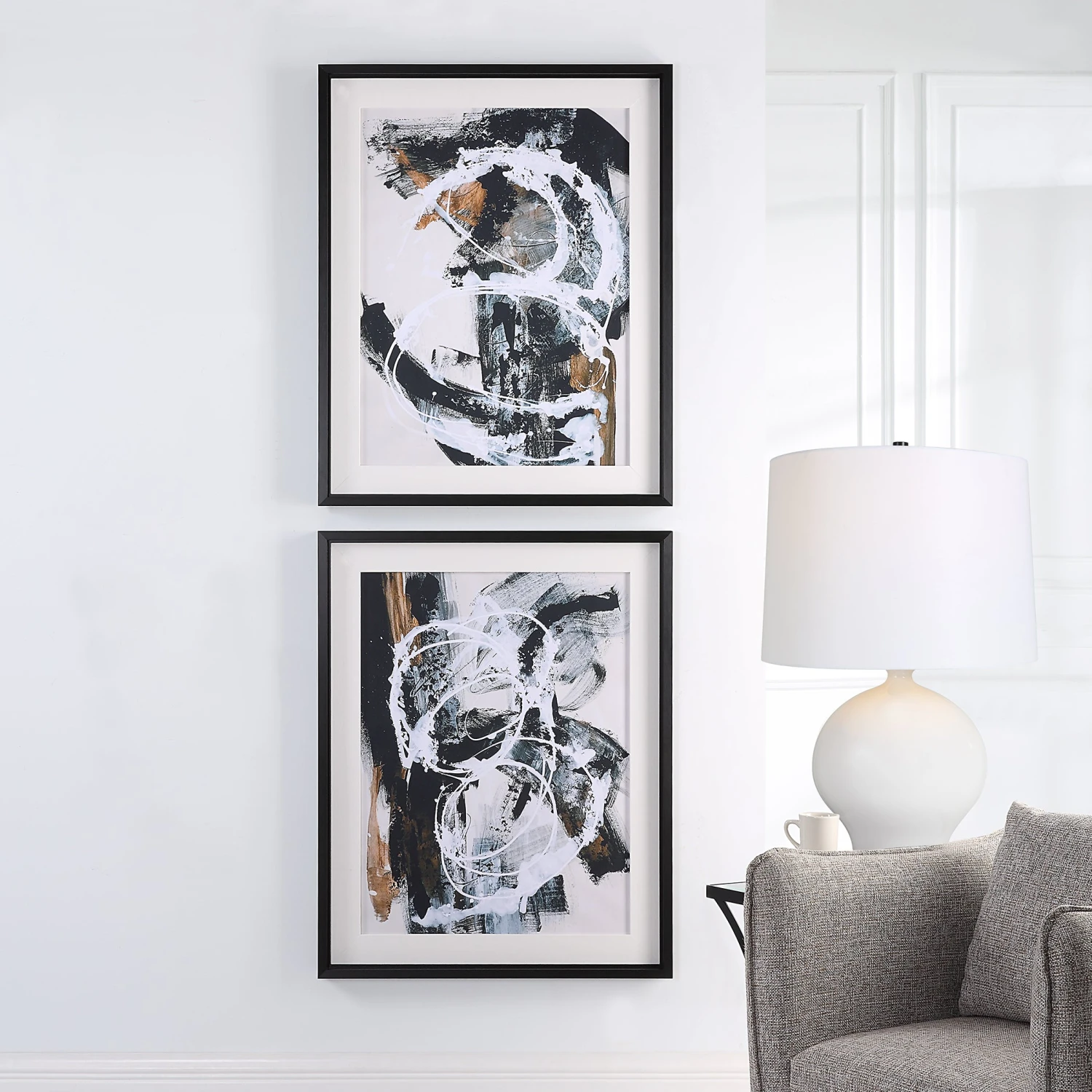 Uttermost Winterland Abstract Prints - Set Of 2 2 Uttermost Winterland Abstract Prints - Set Of 2 - Image 2