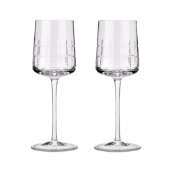 Christofle Graphik White Wine Glass Crystal - Set Of 2