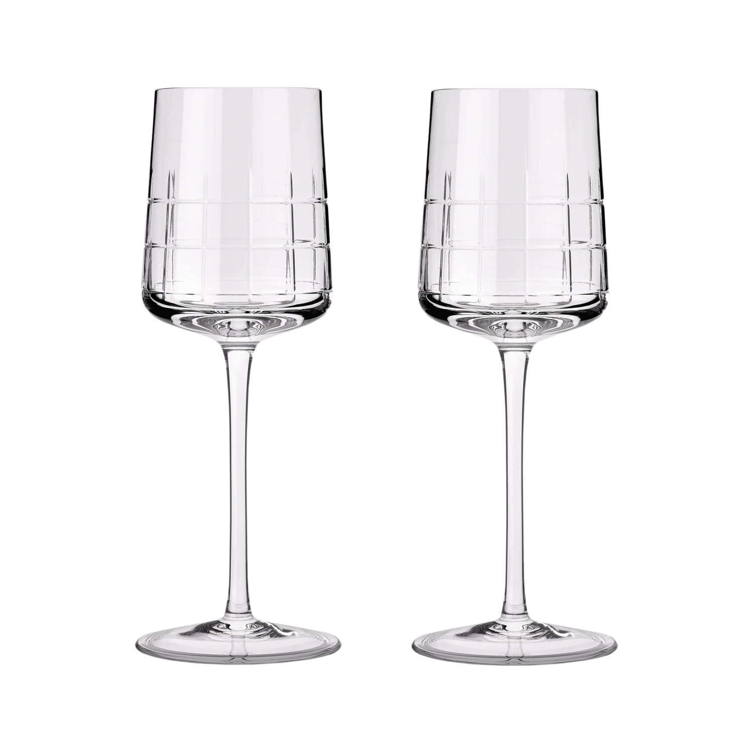 Christofle Graphik White Wine Glass Crystal - Set Of 2 1 Christofle Graphik White Wine Glass Crystal - Set Of 2