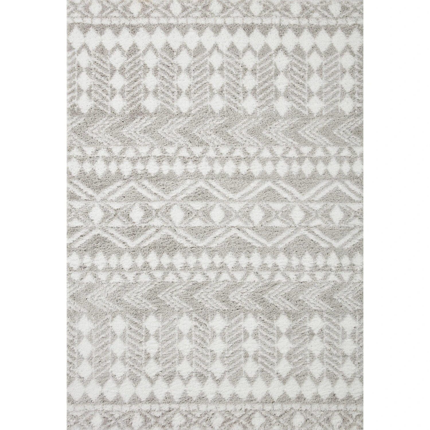 Loloi II Bliss Shag BLS-05 Grey / White Rug DC10 1 Loloi II Bliss Shag BLS-05 Grey / White Rug DC10