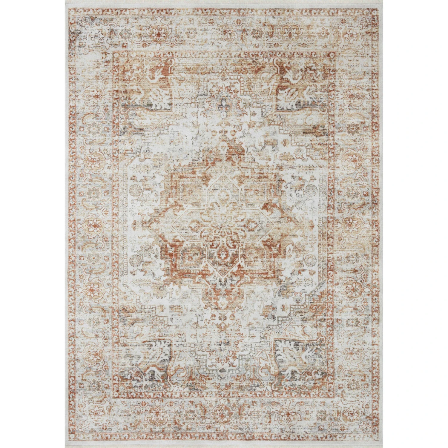 Loloi Bonney BNY-01 Ivory / Sunset Rug MDP 1 Loloi Bonney BNY-01 Ivory / Sunset Rug MDP