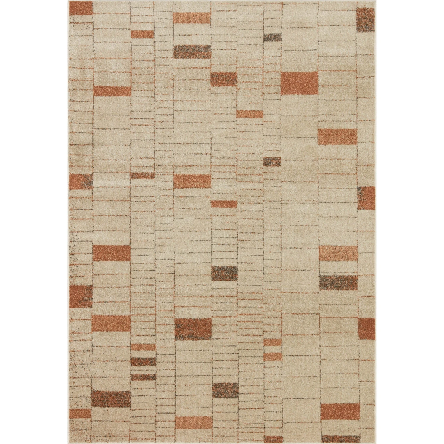 Loloi II Bowery BOW-02 Tangerine / Taupe Rug DC10 1 Loloi II Bowery BOW-02 Tangerine / Taupe Rug DC10