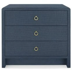 Villa & House Bryant Linen 3-Drawer Side Table