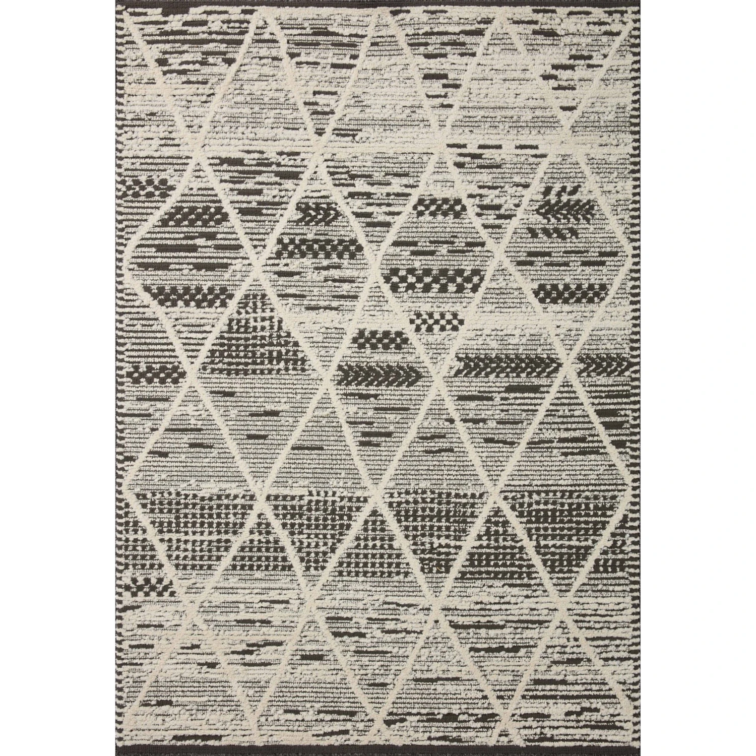 Loloi II Fabian FAB-03 Charcoal / Ivory Rug DC10 1 Loloi II Fabian FAB-03 Charcoal / Ivory Rug DC10
