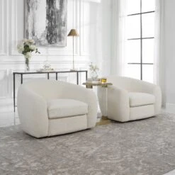 Uttermost Capra Art Deco White Swivel Chair 13 Uttermost Capra Art Deco White Swivel Chair -Grayson-Living FURN 4125 23747 A2