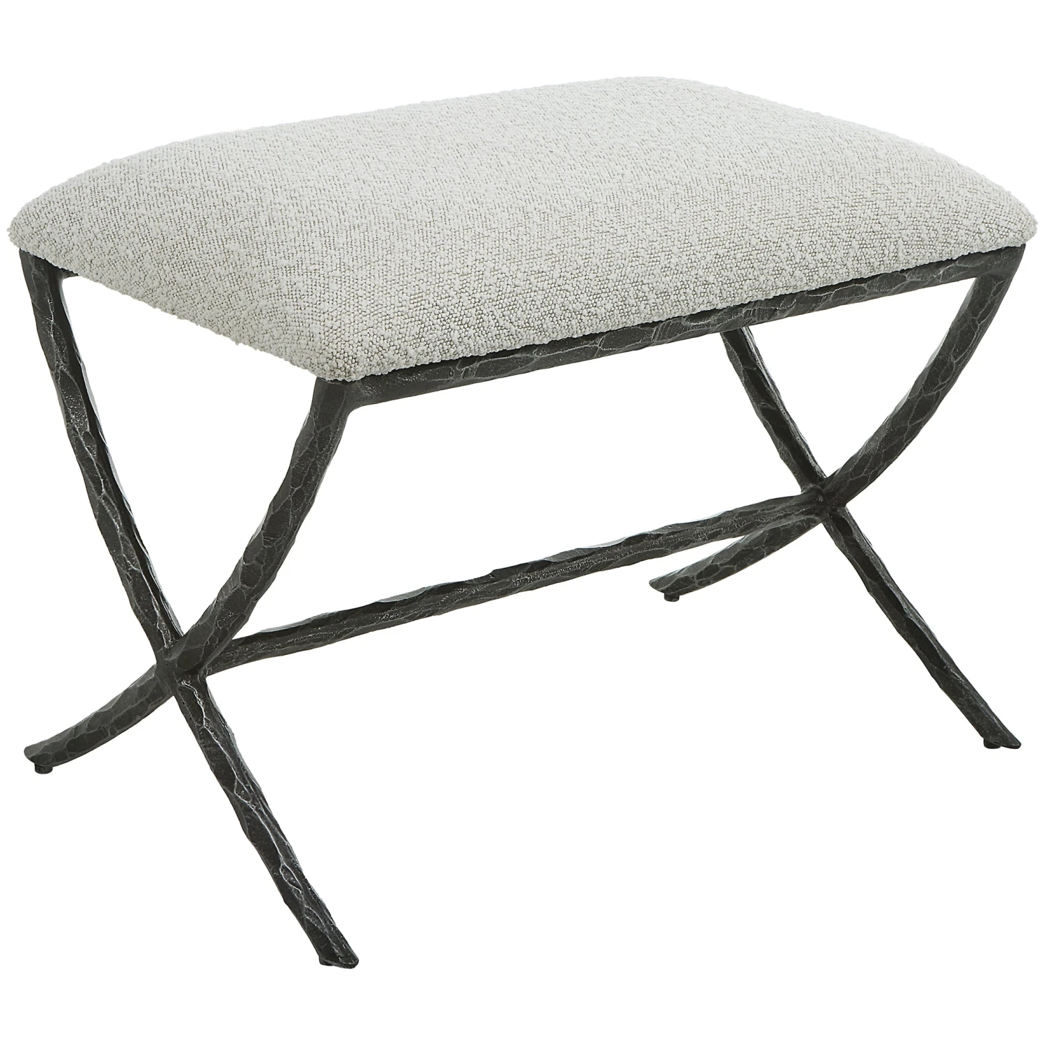 Uttermost Brisby Gray Fabric Small Bench 5 Uttermost Brisby Gray Fabric Small Bench - Image 5