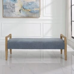 Uttermost Daylight Sky Blue Bench -Grayson-Living FURN 4491 23829 A BEAUTY FRONT