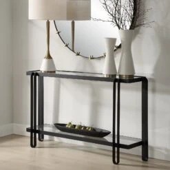 Uttermost Shadow Black Iron Console Table 10 Uttermost Shadow Black Iron Console Table -Grayson-Living FURN 4581 24233 A BEAUTY ANGLE