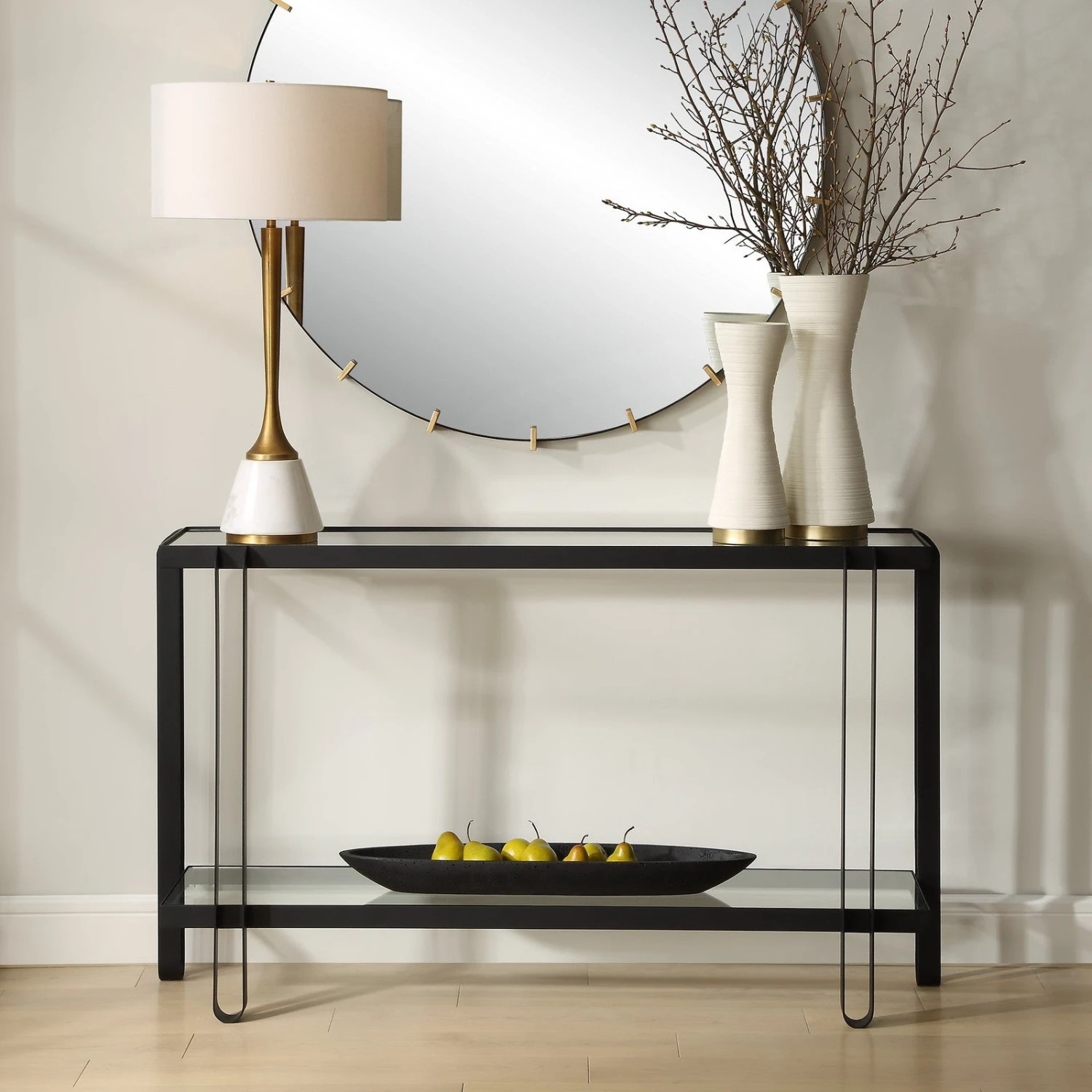 Uttermost Shadow Black Iron Console Table 2 Uttermost Shadow Black Iron Console Table - Image 2