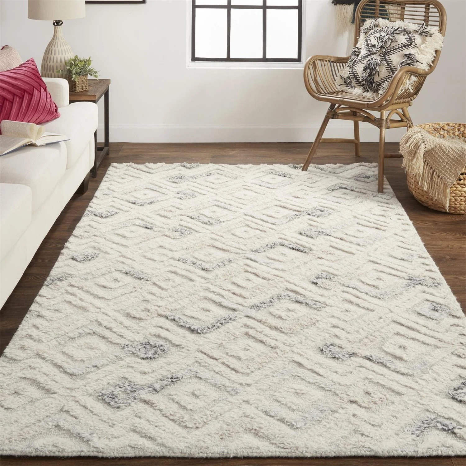 Feizy Anica 8004F Rug In Ivory / Blue 2 Feizy Anica 8004F Rug In Ivory / Blue - Image 2