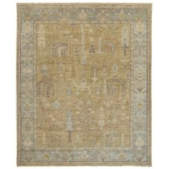 Feizy Carrington 6501F Rug In Gold / Light Blue