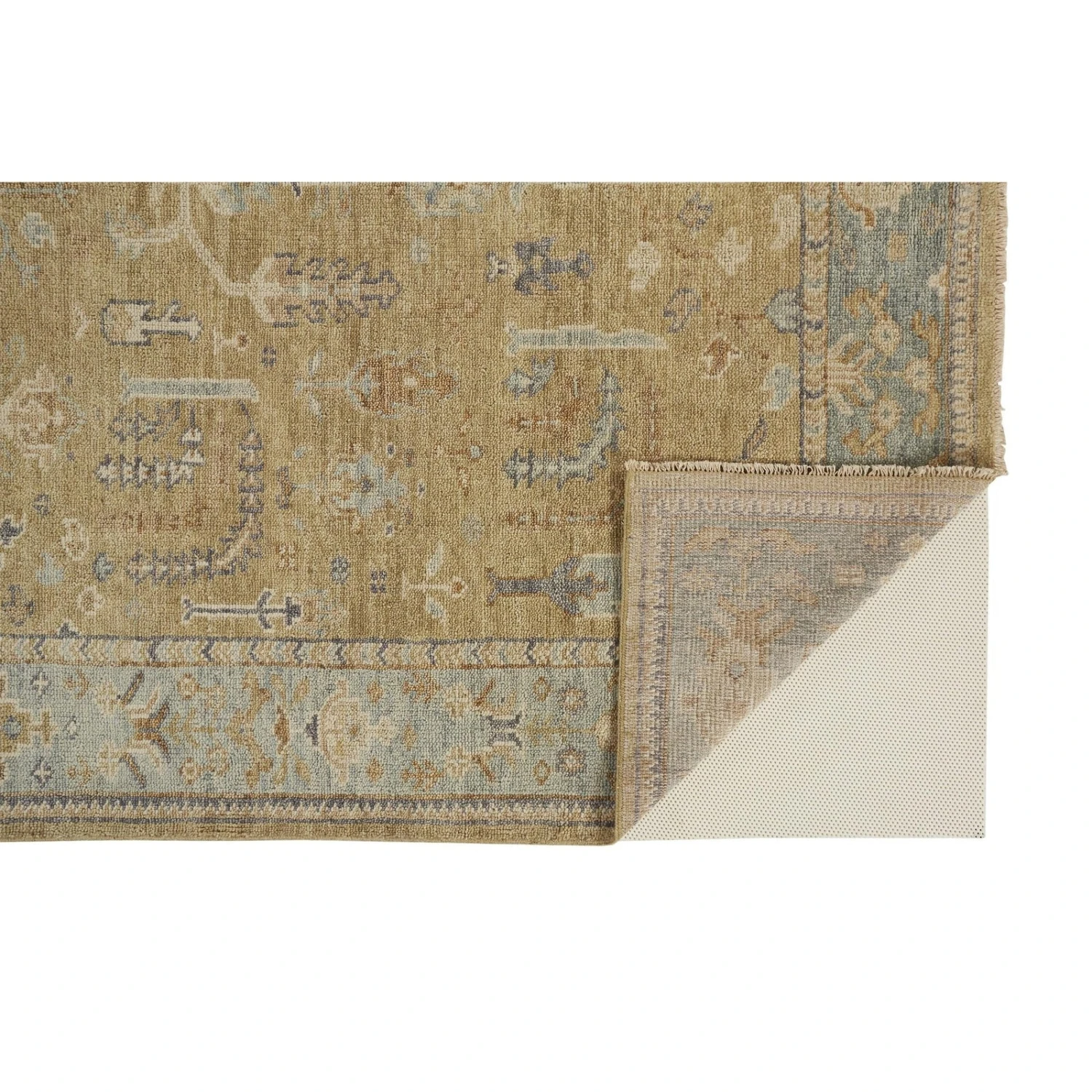 Feizy Carrington 6501F Rug In Gold / Light Blue 4 Feizy Carrington 6501F Rug In Gold / Light Blue - Image 4