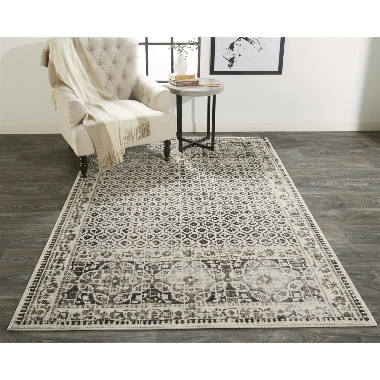 Feizy Kano 3874F Rug In Gray/Ivory 7 Feizy Kano 3874F Rug In Gray/Ivory - Image 7