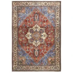 Feizy Percy 39AHF Rug In Rust / Blue